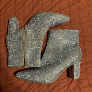 Rhinestone heeled boots
